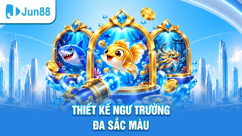 Bắn cá đổi thưởng Jun88 thiết kế ngư trường đa sắc màu