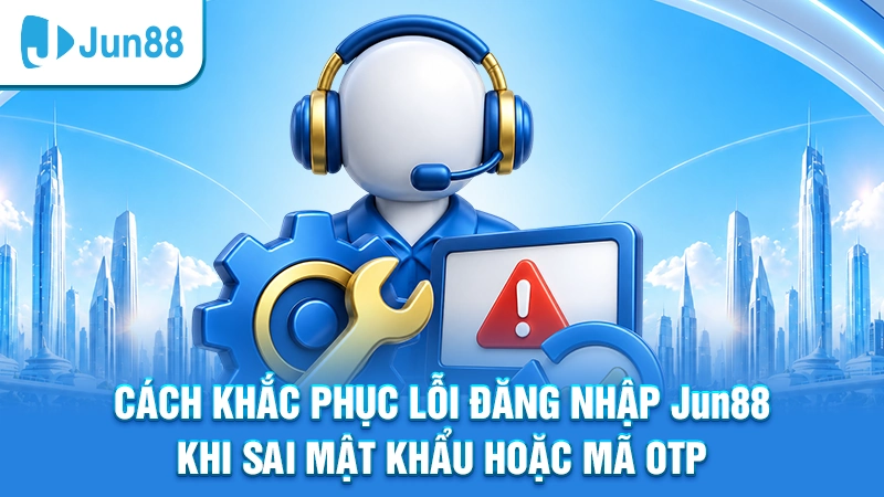 Cách khắc phục lỗi đăng nhập Jun88 khi sai mật khẩu hoặc mã OTP